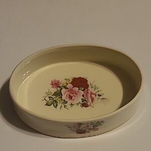 Floral Oval Ceramic Soap  Dish